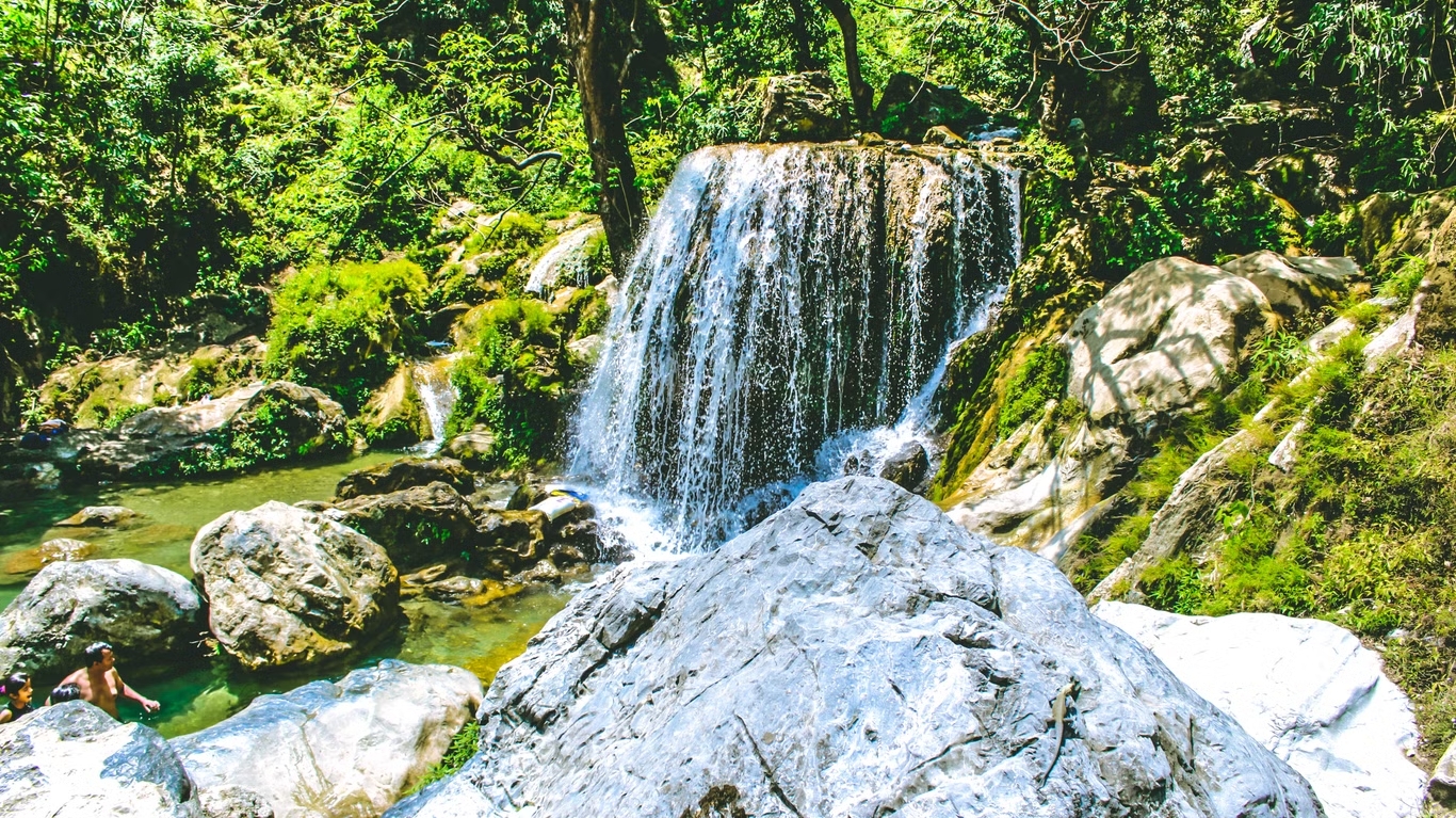 Waterfalls between the forest in mussoorie